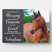 ペットパーソナライズされたメモリアル記念馬の写真 フォトプラーク (正面)