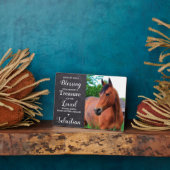 ペットパーソナライズされたメモリアル記念馬の写真 フォトプラーク (側面)