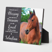ペットパーソナライズされたメモリアル記念馬の写真 フォトプラーク (側面)