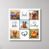 ペットパーソナライズされたメモリアル記念5フォトコラージュ キャンバスプリント (正面)