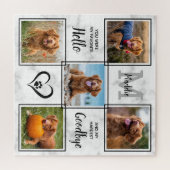 ペットパーソナライズされたメモリアル記念5フォトコラージュ ジグソーパズル (横)