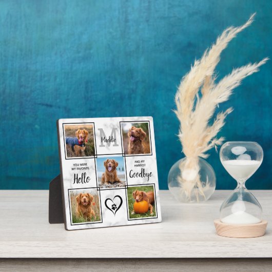 ペットパーソナライズされたメモリアル記念5フォトコラージュ フォトプラーク (インサイチュ)