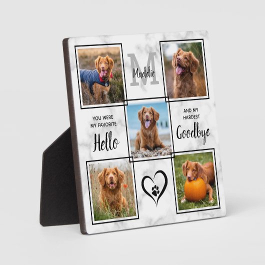 ペットパーソナライズされたメモリアル記念5フォトコラージュ フォトプラーク (正面)