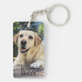 ペットパーソナライズされたメモリアル2写真名ハートポー キーホルダー (裏面)