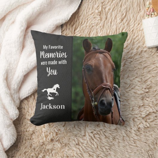 ペットパーソナライズされたメモリアル2写真馬損 クッション (ブランケット)