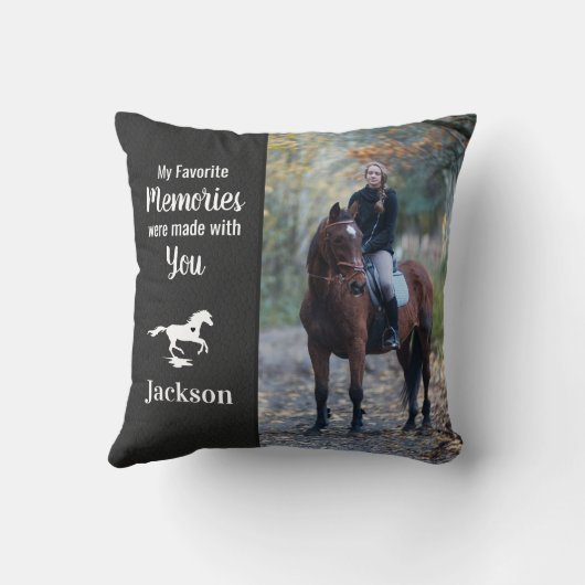ペットパーソナライズされたメモリアル2写真馬損 クッション (裏面)