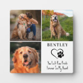ペットパーソナライズされたメモリアル3枚ポープリントドッグ フォトプラーク (正面)