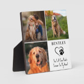ペットパーソナライズされたメモリアル3枚ポープリントドッグ フォトプラーク (正面)