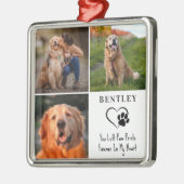 ペットパーソナライズされたメモリアル3枚ポープリントドッグ メタルオーナメント (左)