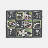 ペットパーソナライズされたメモリアル7フォトコラージュカスタム フリースブランケット (正面(横))