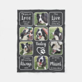 ペットパーソナライズされたメモリアル7フォトコラージュカスタム フリースブランケット (正面)