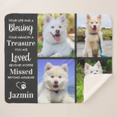 ペットパーソナライズされたメモリアル シェルパブランケット (正面(横))