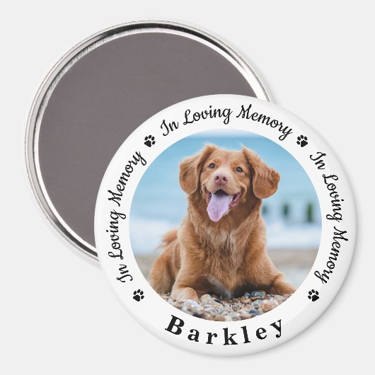 ペットパーソナライズされたメモリカスタムー犬の写真 マグネット (正面/裏面)