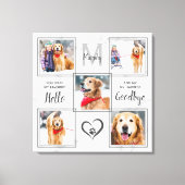 ペットパーソナライズされたメモリユニーク5フォトコラージュ キャンバスプリント (正面)