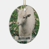 ペットパーソナライズされたヤギ写真名クリスマスツリー セラミックオーナメント (右)