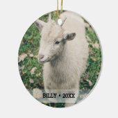 ペットパーソナライズされたヤギ写真名クリスマスツリー セラミックオーナメント (左)