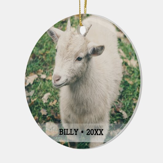 ペットパーソナライズされたヤギ写真名クリスマスツリー セラミックオーナメント (左)