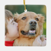 ペットパーソナライズされたロストドッグ追悼メモリアル セラミックオーナメント (正面)