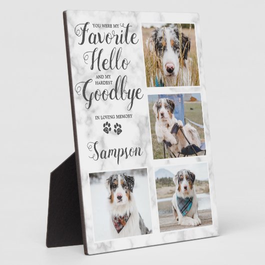 ペットパーソナライズされたロス悔やみや弔慰ペット記念写真 フォトプラーク (側面)