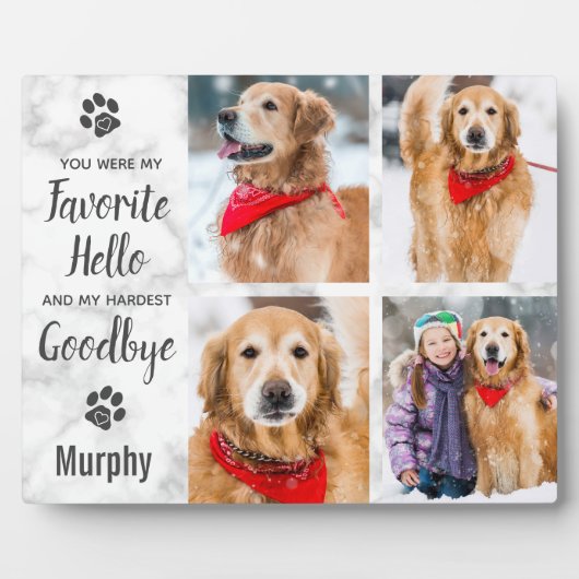 ペットパーソナライズされたロス記念ペット記念写真 フォトプラーク (正面)