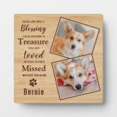 ペットパーソナライズされたロス記念ペット記念写真 フォトプラーク (正面)