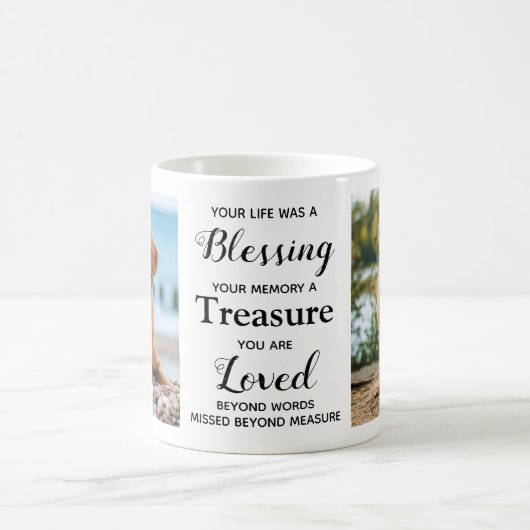 ペットパーソナライズされたロス記念犬記念写真 コーヒーマグカップ (中央)