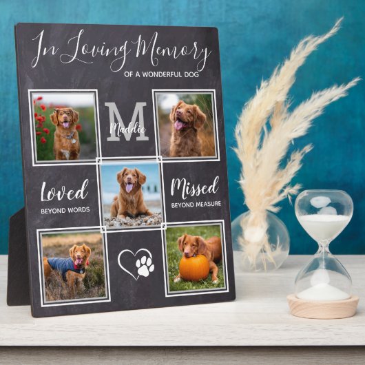 ペットパーソナライズされたロス5写真犬メモリアル フォトプラーク (側面)