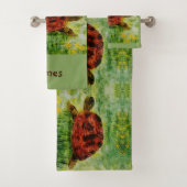 ペットパーソナライズされた亀 バスタオルセット (インサイチュ)