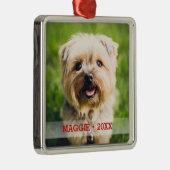 ペットパーソナライズされた写真かわいい特別なクリスマスツリー メタルオーナメント (右)