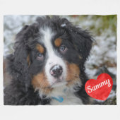 ペットパーソナライズされた写真愛護犬記念碑 フリースブランケット (正面(横))