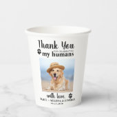 ペットパーソナライズされた写真感謝結婚犬 紙コップ (正面)