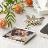 ペットパーソナライズされた写真最高の犬のパパ キーホルダー (側面)