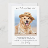 ペットパーソナライズされた写真最高の獣医 サンキューカード (正面)