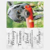 ペットパーソナライズされた写真犬記念碑 フリースブランケット (正面)