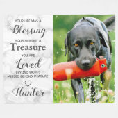 ペットパーソナライズされた写真犬記念碑 フリースブランケット (正面(横))