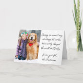 ペットパーソナライズされた写真獣医獣医師 サンキューカード (正面)