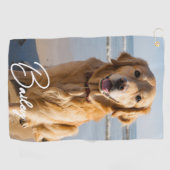 ペットパーソナライズされた写真 ゴルフタオル (横)