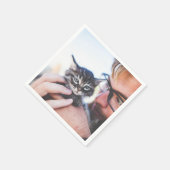 ペットパーソナライズされた写真 スタンダードカクテルナプキン (角)