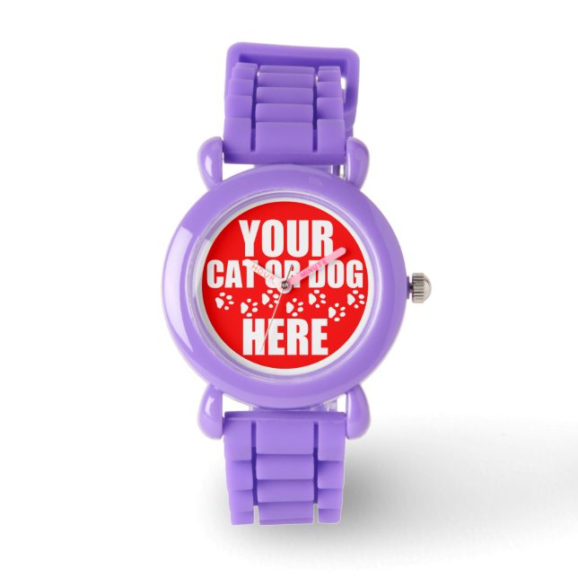 ペットパーソナライズされた写真 腕時計 (正面)