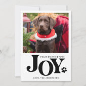 ペットパーソナライズされた写真JOY手のプリントドッグ シーズンカード (正面)