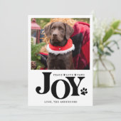 ペットパーソナライズされた写真JOY手のプリントドッグ シーズンカード (スタンド正面)