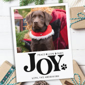 ペットパーソナライズされた写真JOY手のプリントドッグ シーズンポストカード