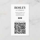 ペットパーソナライズされた写真QRコードSNS 名刺 (裏面)