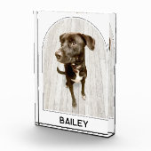 ペットパーソナライズされた名のモダンアーチ フォトブロック (右)