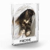 ペットパーソナライズされた名のモダンアーチ フォトブロック (左)