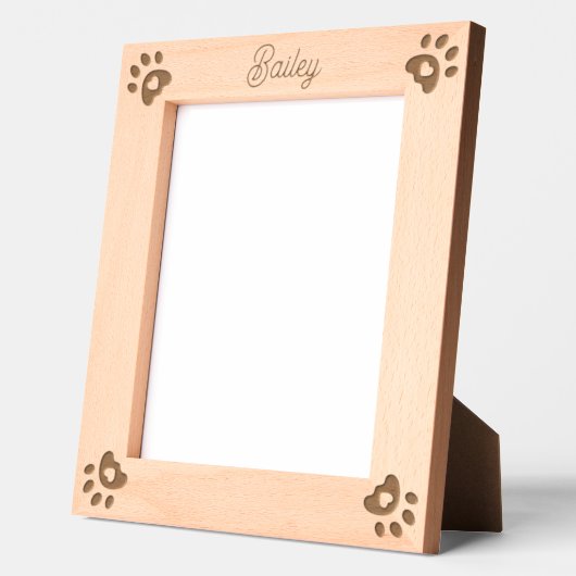 ペットパーソナライズされた名犬ハートポープリントカスタム レーザー彫刻フレーム (左)