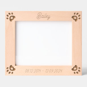 ペットパーソナライズされた名犬ハートポープリントカスタム レーザー彫刻フレーム