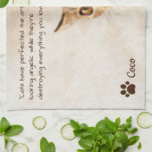 ペットパーソナライズされた子猫ねこ犬写真テンプレート キッチンタオル (折り畳み)