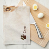 ペットパーソナライズされた子猫ねこ犬写真テンプレート キッチンタオル (四つ折り)