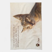 ペットパーソナライズされた子猫ねこ犬写真テンプレート キッチンタオル (縦)
